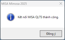 Thông báo kết nối thành công với MISA QLTS